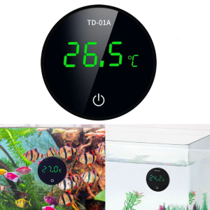 Aquarium LED Thermometer Cordless Chargeble Digital Aquarium Thermometer No Messy Wires Water Temperature Gauges