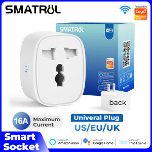 SMATRUL Universal Wifi Smart Socket Us EU Uk AU Plug Outlet Adapter Timing Support remote control Smartlife /Tuya App Electrical Socket For Google Home/ Alexa /Tmall Genie