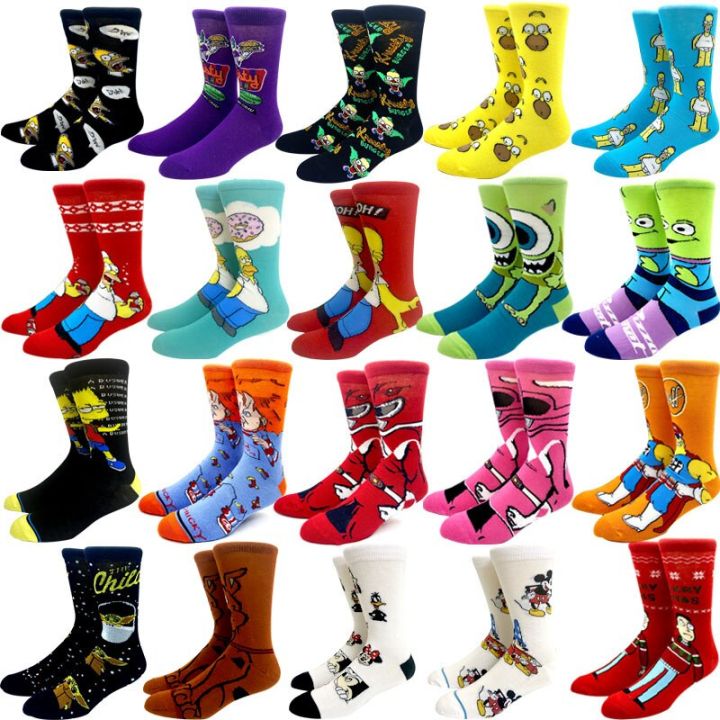 2023 New Arrival Anime Simpson Women Men Long Socks Men‘s KneeHigh