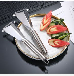 Stainless Steel Triangle Fruit Carving Knife Fruit Platter Artifact Triangle Vegetable Cutter