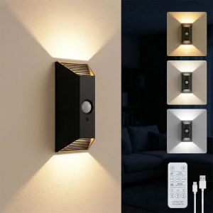 Rechargeable Battery Wall Lights Indoor Smart Motion Sensor LED Sconce with Remote Control Timer 3 Lighting Colors Wireless Magnetic Lamp for Bedroom Renter
