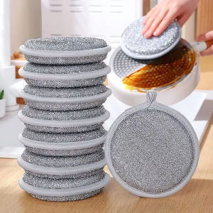 5Pcs Double Side Dishwashing Sponge Dish Washing Brush Reusable Pots Wipes Pans Cleaning Cloth Kitchen Cleaning Tools