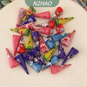 【N2HAO】 บ้านตุ๊กตา6ชิ้น เซ็ตอุปกรณ์เสริมขนาดเล็กแบบจำลองไอศกรีมหวานแบบกรวยอาหารสำหรับตกแต่งบ้านตุ๊กตา