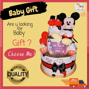 Mickey Mouse Diapers Cake Baby hamper Baby Gift (Customize) [Baby Newborn Gift]