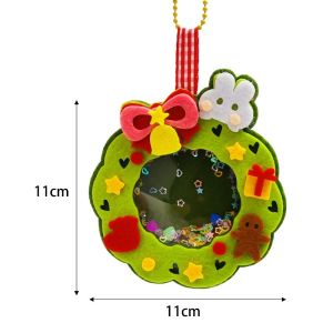 【Hibeautylife】Christmas Small Gift Handmade DIY Keychain Pendant Childrens Creative Handicraft Kit Kindergarten Christmas Tree DIY 4pcs