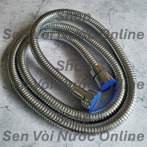 Dây xịt vệ sinh dây liên kết với đầu vòi xịt vệ sinh chiều dài dây 120cm 2 đầu tán đồng thau mạ crom thân dây mạ