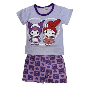 XUXIN Baby& Kids Cotton Kuromi Design T-Shirt and Shorts Set for Girls - Summer Sleepwear Clothing