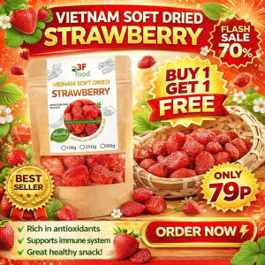 3F Food Dried Soft Strawberries In Ziplock Pouch(Organic No Sugar Added ) Healthier Dry Snacks