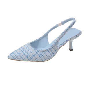 [Free Shipping] High-Heeled Toe-Cap Sandals For Women New Summer Style Thin-Heeled Pointed-Toe Slip-On Shoes