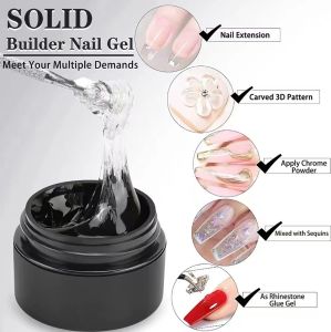 30ML Solid Nail Tips Gel Acrylic Nail Extend Gel Transparent Manicure Extension Glue