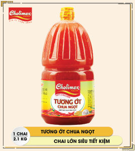 Thùng Tương Ớt Chua Ngọt Cholimex Chai PET 2.1kg (6 Chai/ Thùng) Tiết Kiệm Cho Quán Ăn Nhà Hàng.