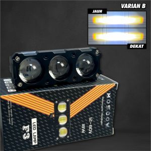 PAKET LAMPU SQL 3 MATA LAMPU SOROT SQL 3 MATA LED KUNING PUTIH  FOGLAMP SQL 3 MATA MINI FOGLAM SQL 3 LED LAMPU MOTOR MINI SQL Lampu Tembak Sorot 3 Mata D2 Laser LED 3 Mata Hi Low Waterproof +  Saklar Lampu Tembak Lampu Biled Spion On Off On SAKLAR SPION