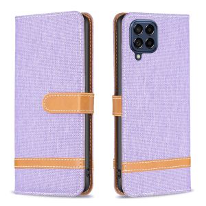 For Samsung Galaxy M33 M32 M22 M12 M11 Phone Case Magnetic Denim Leather Wallet Card Slot Flip Cover Casing