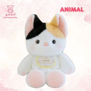 gấᴜ Bông Chạy Bộ Thú Nhồi Bông Đeo Yếm Bèo Cao Cấp Bộ Động Vật Thỏ/Mèo/Teddy Dễ Thương Lông Tơ Quà Tặng Cho Bé