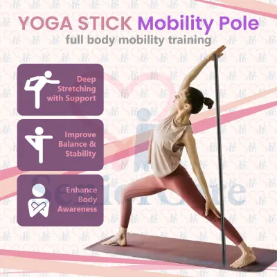 Adjustable Yoga Mobility Stick for Stretching Posture Correction Flexibility Physiotherapy & Home Fitness