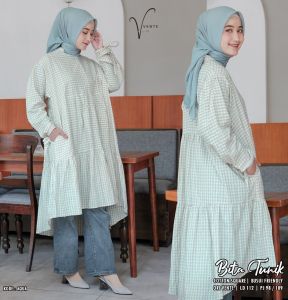 Tunik Remaja Korean Style Bita Cutting Shibori Bahan Katun Rayon Viscose Fashion Muslimah Kekinian | GOODSAJI HIJABSTUFF