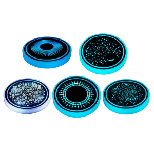 LED Vehicle Cup Holder Lights USB Rechargeable Coasters with 7 Color for Interior Atmosphere Decoration Enhanced Driving