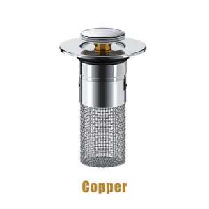 Afur Wastafel Kepala Sifon One Push Pop Up Waste Overflow Bahan Stainless Saringan Wastafel Cuci Tangan