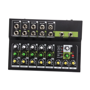 XGES 10-Channel Mini Audio Mixer Dual-Mode Switching Multi-Channel Audio Mixing Compatible with Condenser Dynamic and Wireless Microphones & Instruments with 6.35mm Output Ideal for Stage Performances Small Band Rehearsals Live Streaming Recording