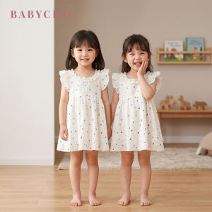 Girls Floral Flutter Dress 0-6 Years Gaun Bunga Kanak Perempuan Kids Clothes Cute Toddler Apparel