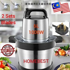 New: 6L/8L Heavy Duty Blender Grinder Meat Mincer-Pengisar Daging Cili/Periuk Daging 2 Sets Blades)