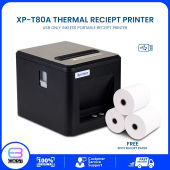 Xprinter XPT80A Thermal Receipt Printer with Gift 3 Rolls 80mm Bluetooth/USB Thermal Paper Auto Cut Invoice Printer POS Xprinter Xp T80A Receipt Printers - Lazada