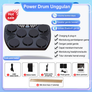 Digital Portabel Drum Roll Drum Elektronik Perkusi Elektronik Drum Kit Drum Jazz 7 Pad Drum dengan metronom built-in