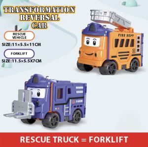 Deformable Reverse Car Toy Childrens Car Educational Warrior Engineering Car roller excarator crane breaking car Back Pull Cars Transformable Toy Christmas Gift