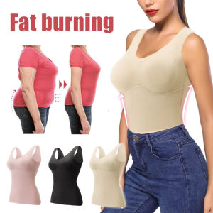Womens winter inner heating vest body shaping bottoming with chest pad thickened velvet thermal top