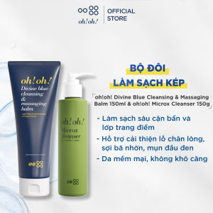 Bộ đôi làm sạch kép oh!oh! Divine Blue Cleansing & Massaging Balm 150ml & oh!oh! Microx Cleanser 150g
