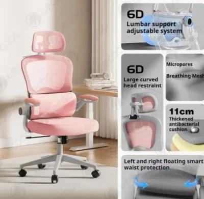 Office Chair with Headrest Ergonomic Chair Computer Chair Rotary Lift Chair Bow Frame Study Chair Breathable Long Sitting Comfort Office / Gaming Chair