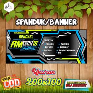 Spanduk Banner Size 200X100cm BENGKEL MOTOR Custom Design Dan ukuran