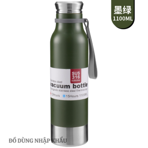 Bình giữ nhiệt 24h VACUUM BOTTLE inox 316 có lọc trà dung tích 1100ml-Nắp bình làm cốc uống nước
