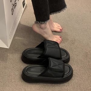 IELGY platform velcro slippers womens summer new-like muffin sandals net red beach sandals