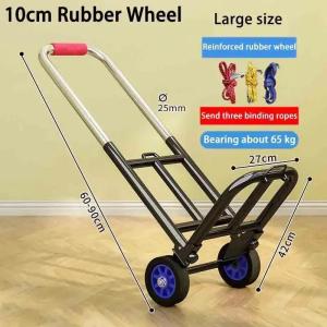 Folding Handcart Portable Handcart with Adjustable Handle Truck for Climbing Stairs Shopping Home Transportation Luggage Trailer