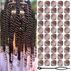 50PCS Blue Hair Beads Dreadlock Decorations for Braids Large Acrylic Pony Loc Beads Jewelry Making Hair Accessories