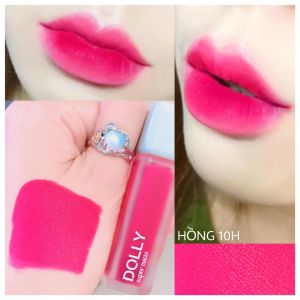 Son kem lì màu <HỒNG 10H> Dolly super matte son kem lì không chì bền màu lâu trôi mua 2 cây tặng 1 hộp đựng cao cấp