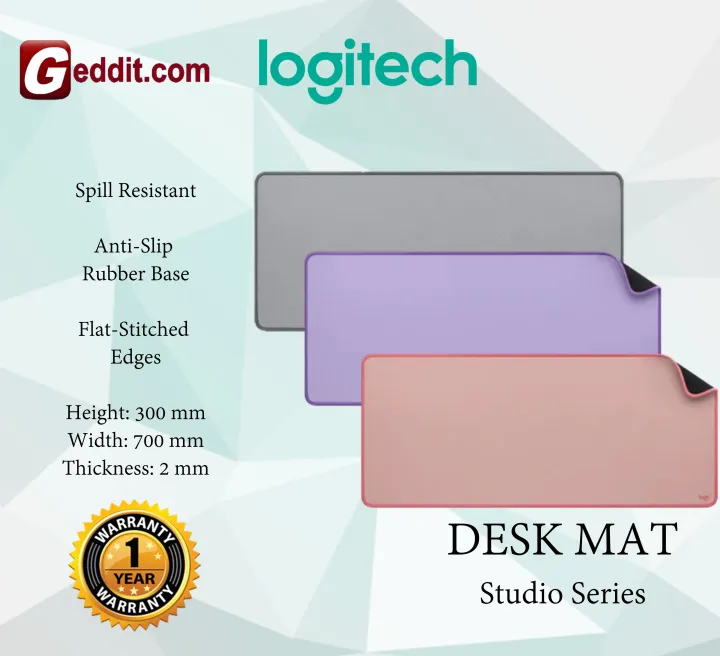 LOGITECH DESK MAT STUDIO SERIES- (ANTI-SLIP,SPILL RESISTANCE MOUSEPAD) - 956-000045 / 956-000032 / 956-000046