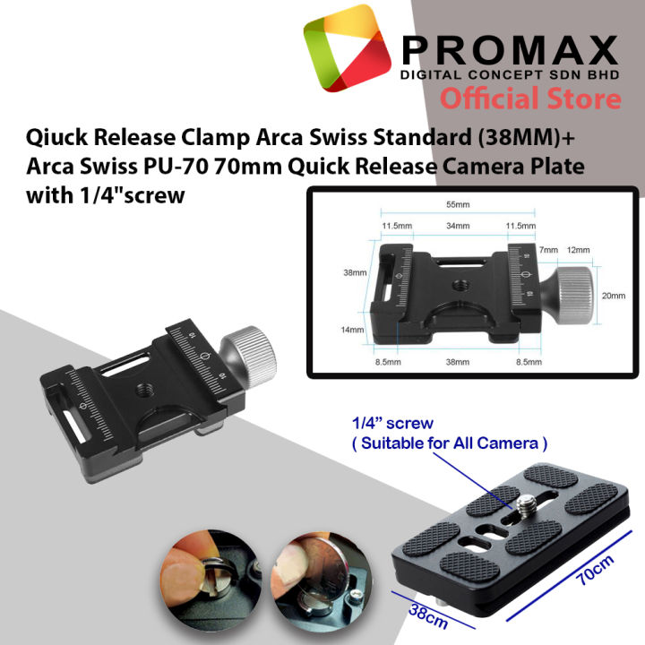 SUNWAYFOTO Arca Swiss Quick Release Camera QR Plate With QD - Foto 3