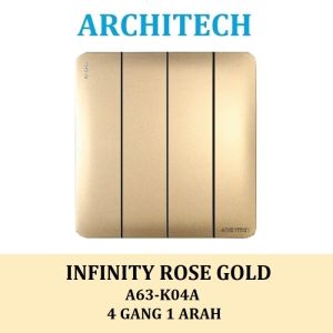 ARCHITECH INFINITY A63-K04A Sakelar/CETEKAN Lampu 4 Gang 1 Arah GOLD