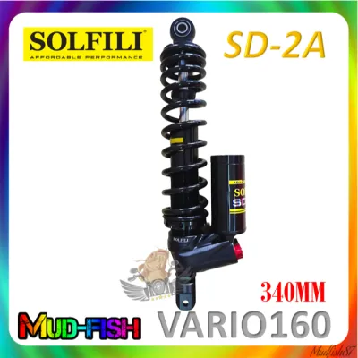 SOLFILI SD-2A SD 2A ADJUSTABLE GAS ABSORBER / MONOSHOCK FOR HONDA VARIO150 VARIO 160 - BLACK / YELLOW (330MM / 340MM)