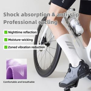 Breathable Cycling Socks Aero Socks Reflective Spandex Nylon Moisture Wicking Endurance-ready