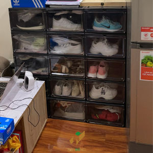 Combo 10 hộp đựng giày nhựa cứng cửa ngang Size 48 PIGPOX