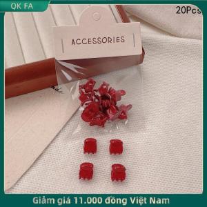 QK FA ✨ 20pcs Đỏ Mini Clip tóc móng vuốt hình học trái tim hoa nhỏ Gripper Clip shattered bangs tóc Clip phụ nữ Cô Gái Tóc phụ kiện