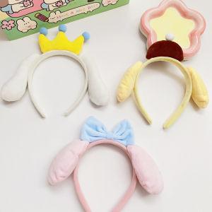 Sanrio Hairband Cartoon My Melody Headband Pom Pom Purin Cinnamoroll Hair Accessories Plush Headdress Girl Gift