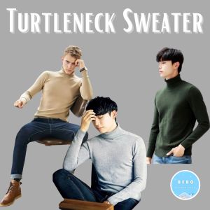 Sweater Turtleneck Pria Rajut / Halterneck Sweater Pria