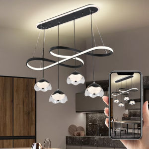 Modern Led Pendant Light Hanging Ceiling Lamp Ceiling Light Rings Circle Chandelier Gold Loft Decor Round Black