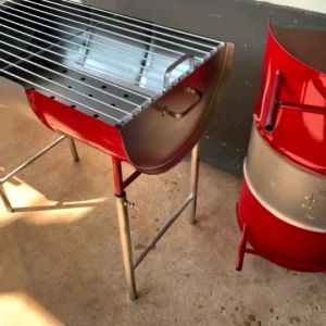 เตาปิ้งย่าง ย่างผ่ามีรองถ่าน สีมัสตาร์ด 100 ลิตร ต่อขาพิเศษ คละสีหลาก พร้อมจัดส่งค่ะ ปิ้งย่างใหญ่ใหม่สำหรับร้านค้า ขนาด 46x80 ซม.