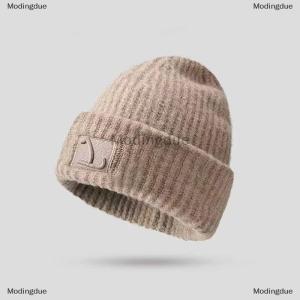 [COD] Modingdue Big Head Circumference Cute Embroidered Letters Puppy Autumn And Winter Womens Warm Knitted Thickeneded Windproof Woolen Hat