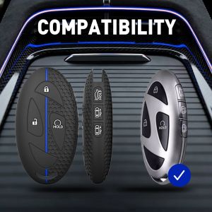 secr Soft Wear-Resistant Silicone Honeycomb Remote Key Fob Cover for Hyundai N7Y3P